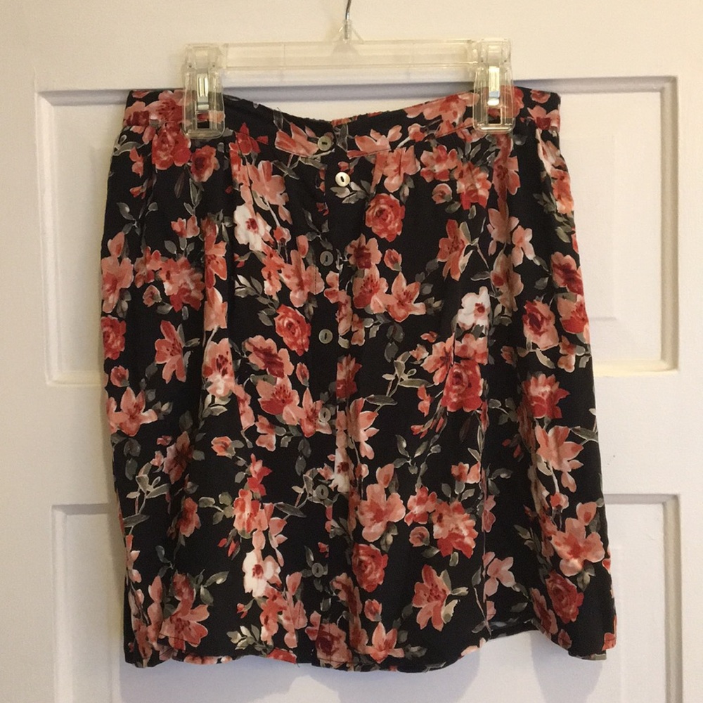 Floral button up skirt